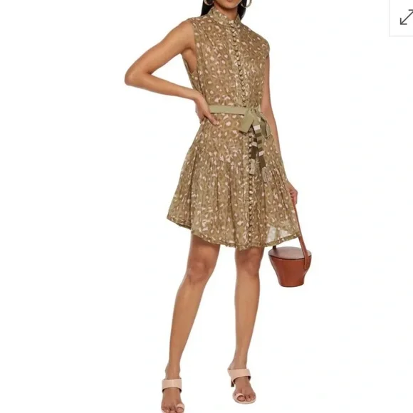 ZIMMERMANN Carnaby Belted Leopard-Print Cotton-Voile Mini Dress 0P 🐆 - Picture 7 of 11